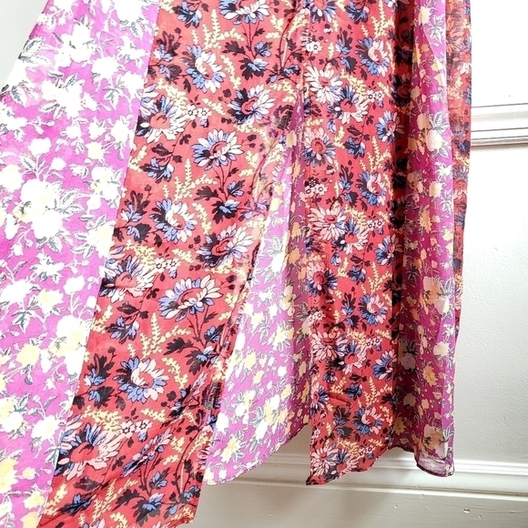 Free People Dance with Me Printed Maxi Dress Berry Combo New Size XS - Picture 8 of 12